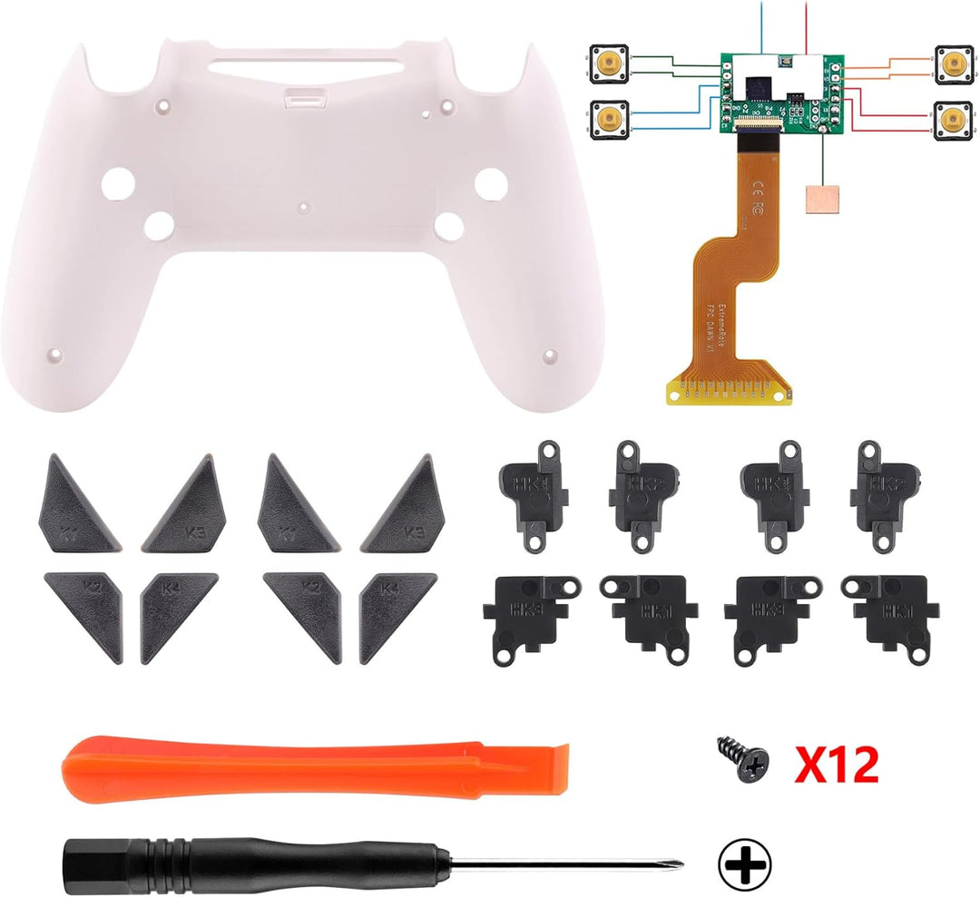 eXtremeRate Programmierbar Dawn Remap Kit für ps4 Controller, Rückseite Hülle Gehäuse Case&Upgrade-B