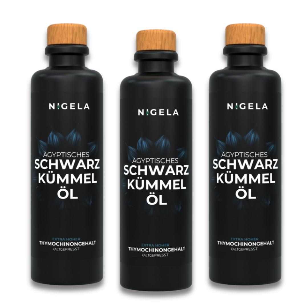 Nigela BIO Schwarzkümmelöl ungefiltert - Hoher Thymochinongehalt in 100% lichtgeschützer Keramikflas