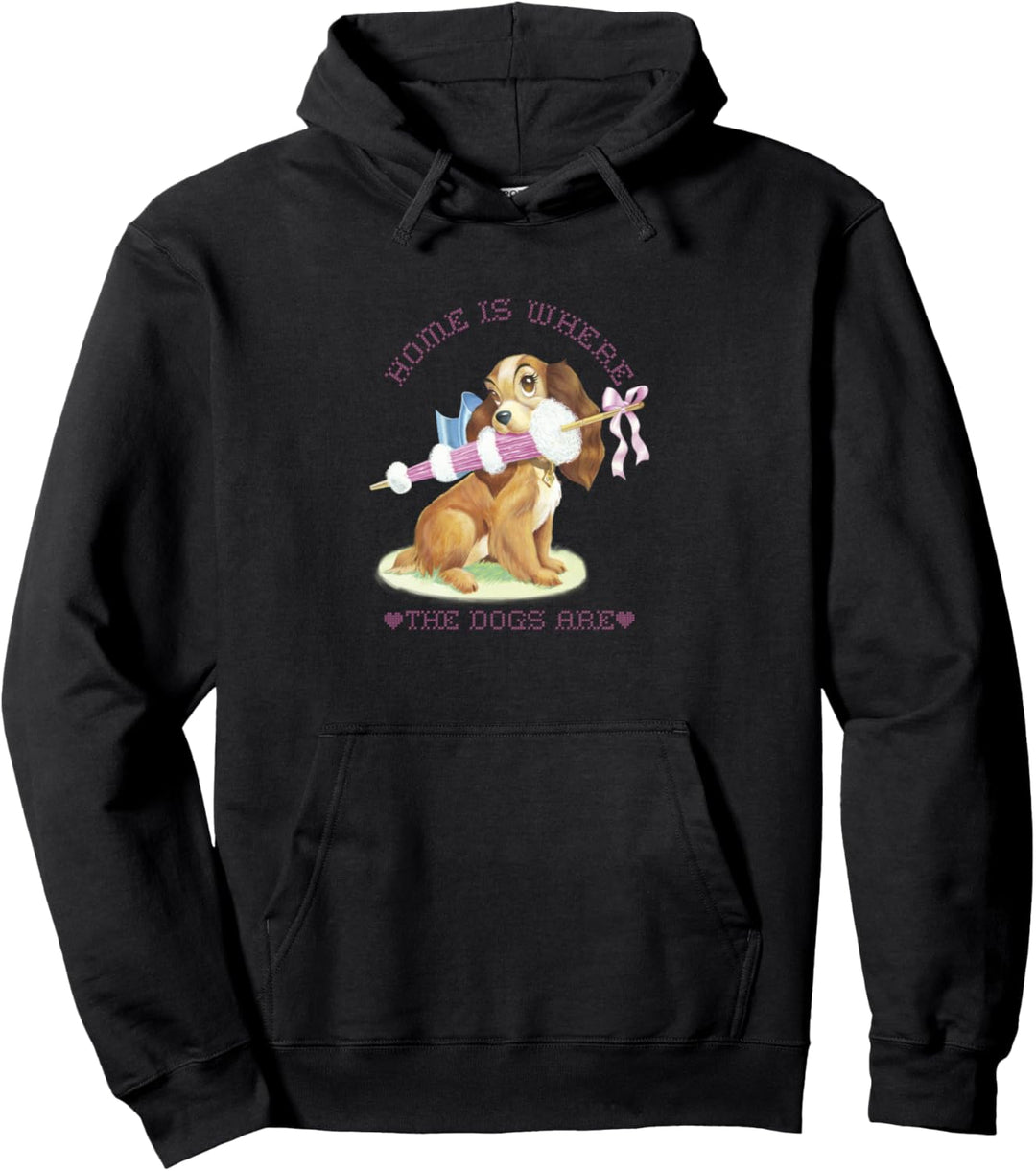 Disney Lady & The Tramp Home Is Where The Dogs Are Stitched Pullover Hoodie
