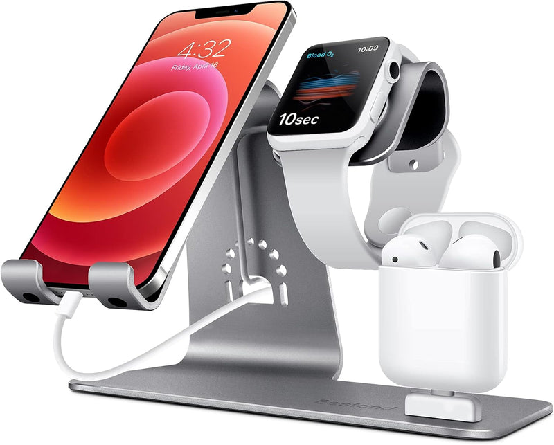 Bestand 3 in 1 Aluminium Phone Stand, Ladestation, Dock Kompatibel mit iPhone, Apple Watch, Airpods