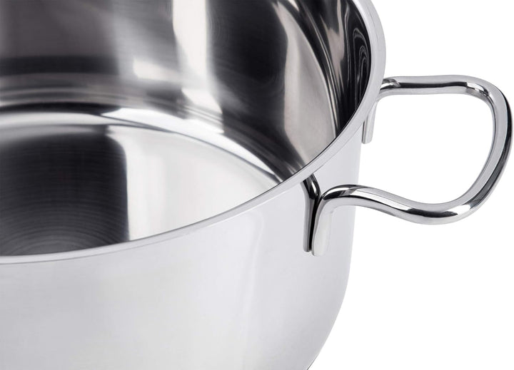 KOPF Fleischtopf Merkur (Topf Ø 24 cm) 4 Liter Kochtopf aus Edelstahl mit Literskala Fleischtopf Mer