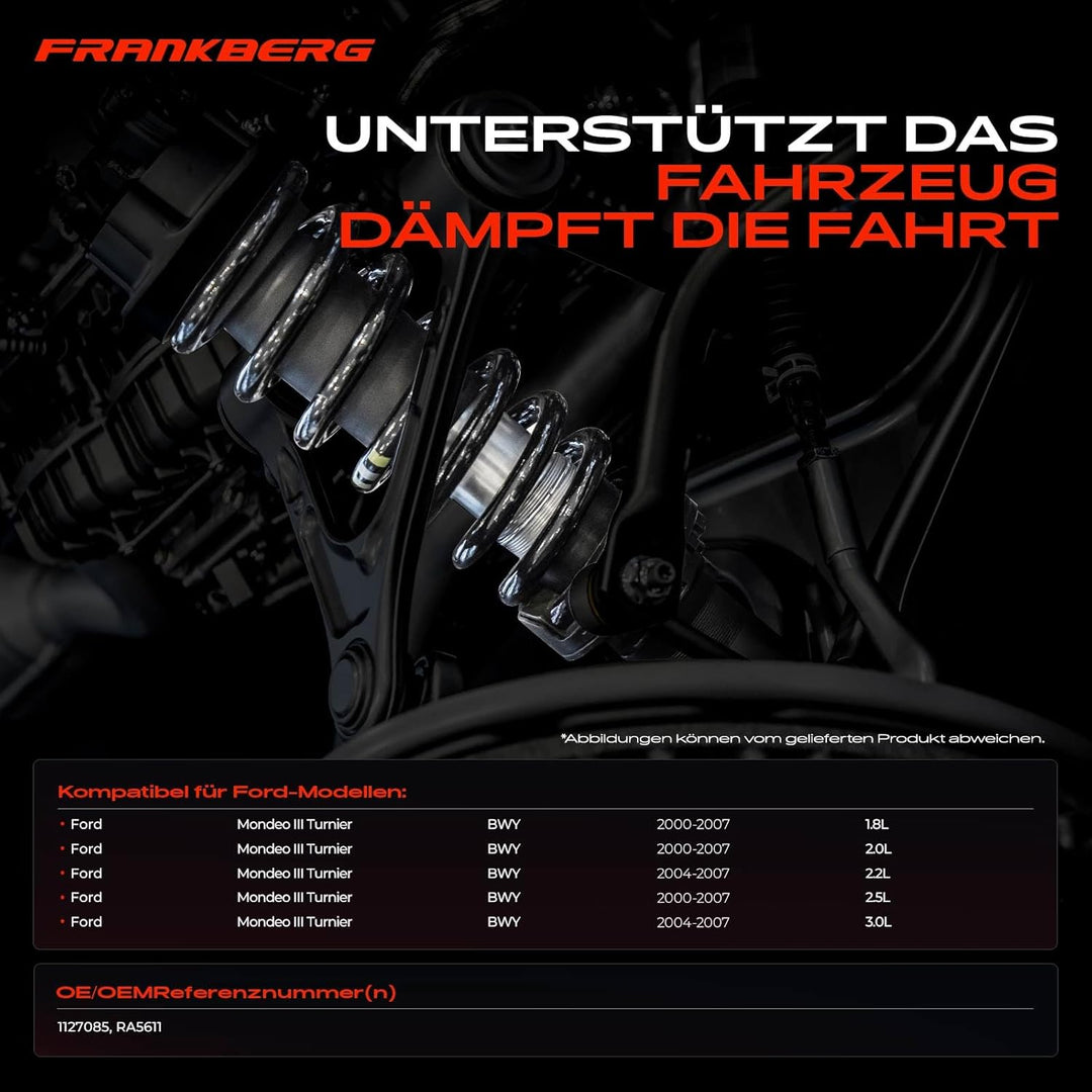Frankberg 2x Federn Fahrwerksfeder Hinterachse Kompatibel mit Mondeo III Turnier BWY 1.8L 2.0L 2.2L
