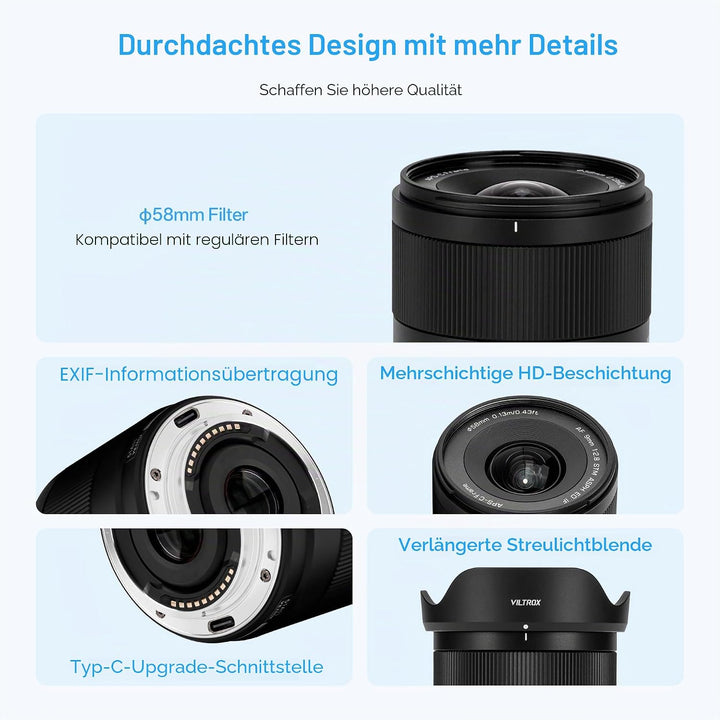 VILTROX AF 9mm F2.8 Air APS-C Objektiv für Sony E-Mount, 113,8° Ultraweitwinkel STM Prime Autofokus-