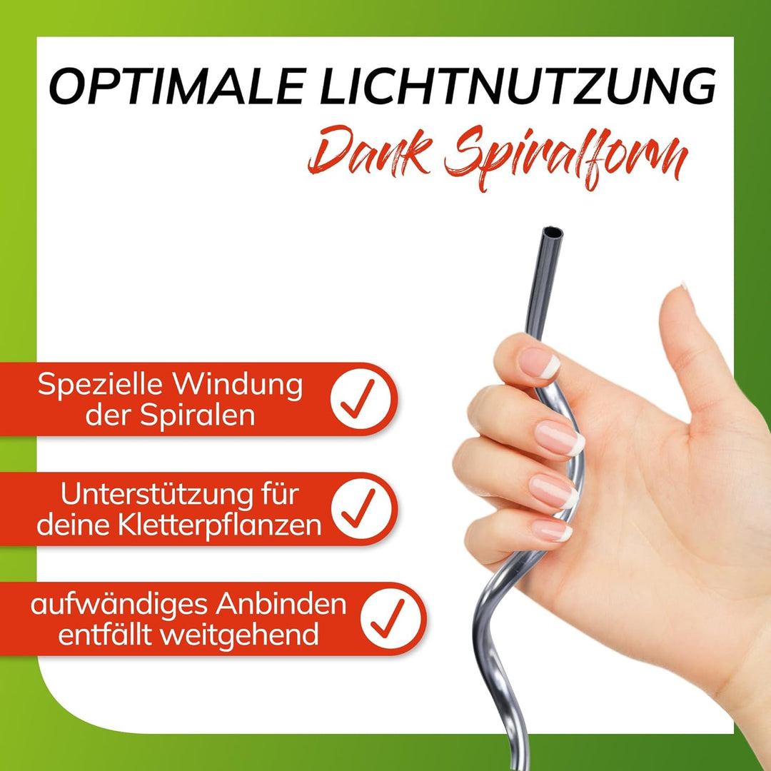 bellissa – Tomatenspirale Rankhilfe aus Aluminium 10er Set 170cm & Ø 12mm - Pflanzenstütze für Tomat