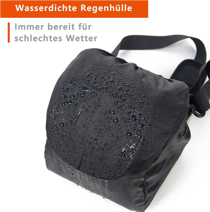 FOSOTO DSLR-Kameratasche Fototasche für Spiegelreflexkameras mit wasserdichtem Regenschutz Tragegurt