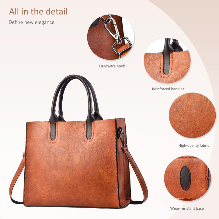 NICOLE &amp; DORIS Gross Handtasche Damen Shopper Tasche Umhängetasche Damen Gross Retro Schultertasche