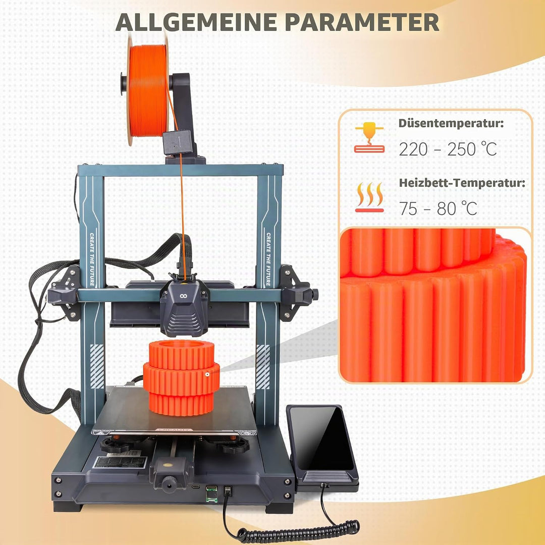 TINMORRY PETG 3D Drucker Filament Bundle, PETG Filament 1,75 mm, Rapid PETG-Eco 3D Drucker Filament,