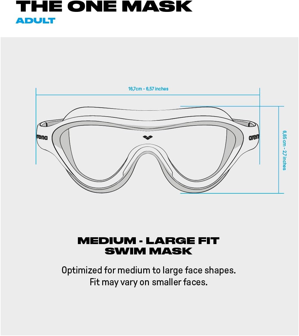 ARENA Unisex The One Mask Mirror Schwimmbrillen (1er Pack) NS BLUE-WHITE-BLACK, NS BLUE-WHITE-BLACK