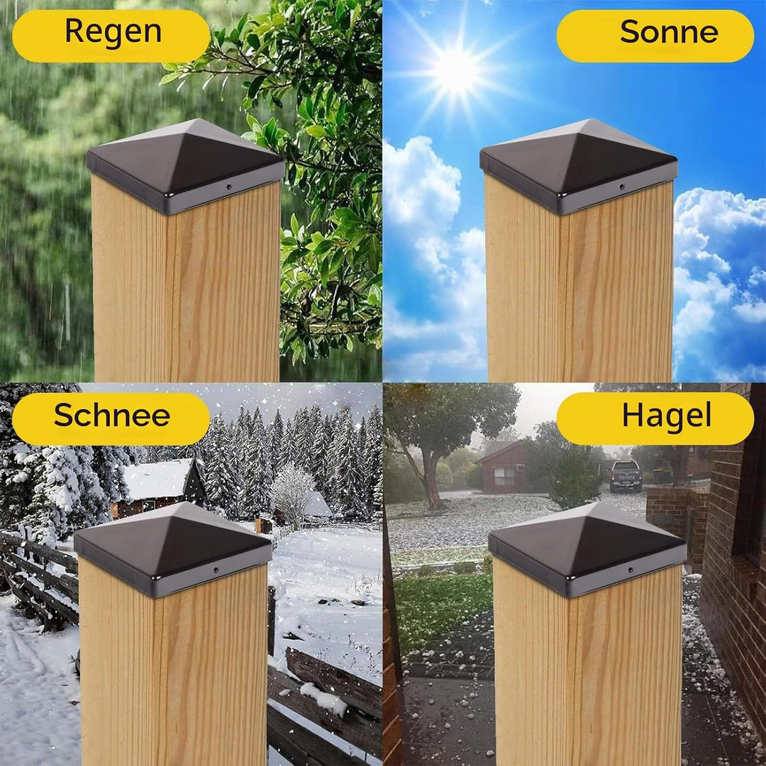 Pfostenkappen 10 Stück, 10x10cm Zaun Pfosten Kappen, Quadratische Wetterfeste Pfostenkappen, Pfosten