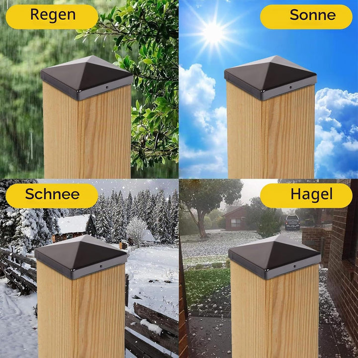 Pfostenkappen 10 Stück, 10x10cm Zaun Pfosten Kappen, Quadratische Wetterfeste Pfostenkappen, Pfosten