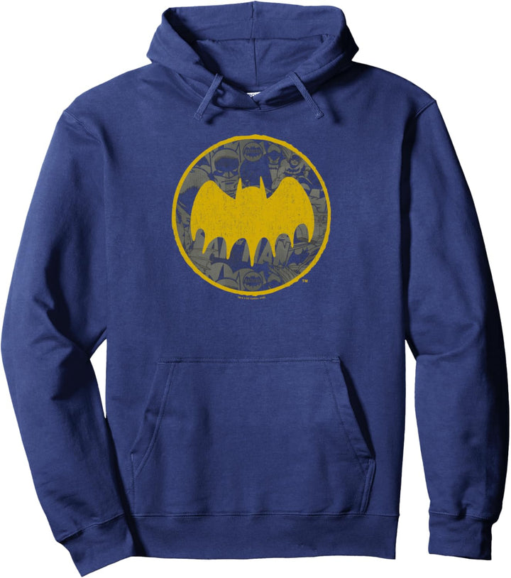 Batman Vintage Yellow Symbol Collage Pullover Hoodie