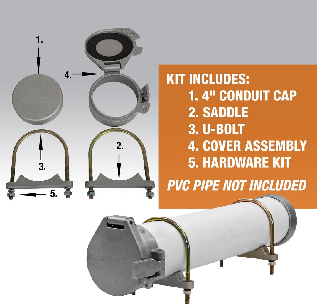 Buyers Products CC400 PVC-Rohrträger-Set, 10,2 cm Durchmesser, Montagezubehör im Lieferumfang enthal