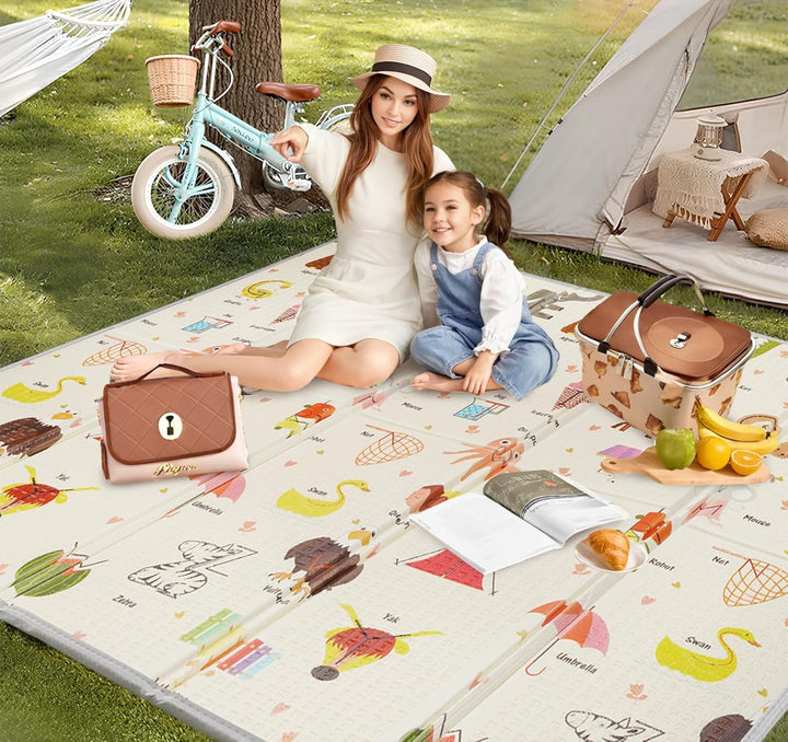 Krabbelmatte Baby 180x200cm, Faltbare Spielmatte mit Weicher Dämpfender Isolierung, Wasserfeste & ru