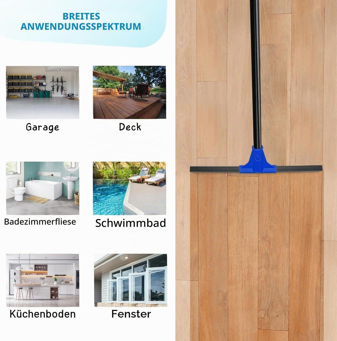 Abzieher Boden 45cm Wasserschieber Bodenwischer mit langem Griff 149cm Nasser Boden Gummiabzieher Ho