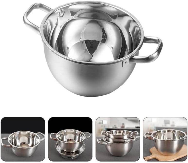 Toyvian Multifunktionaler Edelstahl Kochtopf 20cm Hitzebeständig mit Griffen Lebensmittelecht für Ho