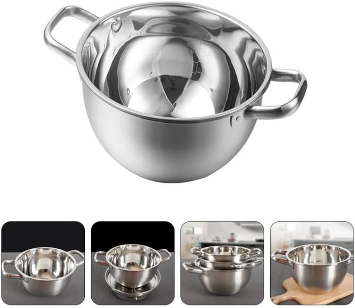 Toyvian Multifunktionaler Edelstahl Kochtopf 20cm Hitzebeständig mit Griffen Lebensmittelecht für Ho