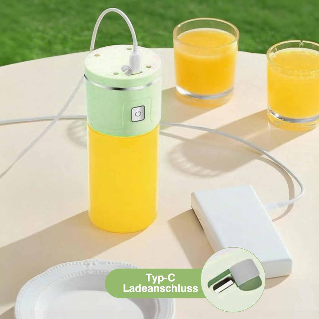 Tragbarer USB-Smoothie-Mixer mit 450ml Glasbecher: Perfekter Mini-Mixer für frische Säfte, Shakes, S