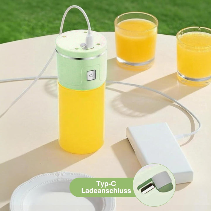 Tragbarer USB-Smoothie-Mixer mit 450ml Glasbecher: Perfekter Mini-Mixer für frische Säfte, Shakes, S