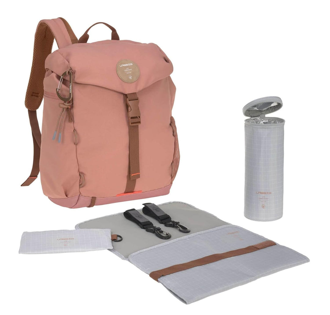 LÄSSIG Baby Wickelrucksack mit Wickelunterlage, Kinderwagenbefestigung, Flaschenwärmer wasserabweise