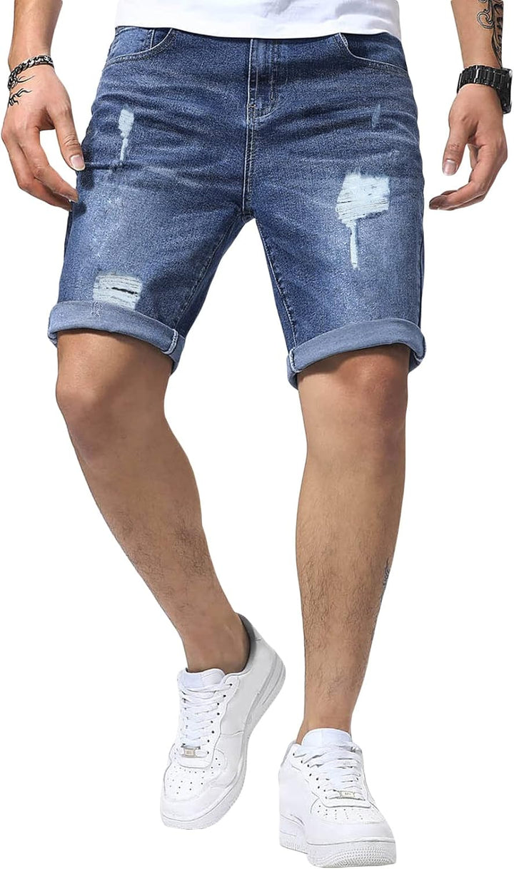 Meilicloth Jeans Shorts Kurze Herren Shorts Sommer Denim Western Casual B Blau XXS, B Blau XXS