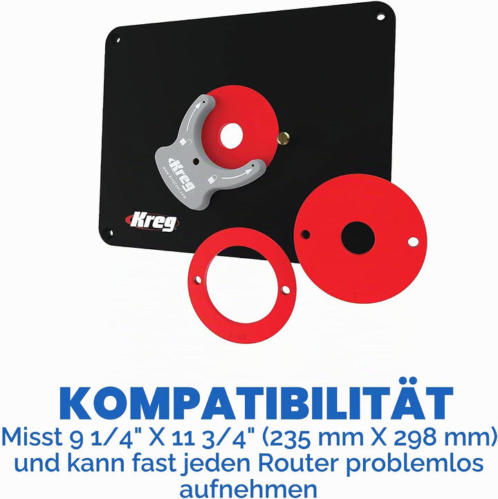 Kreg Tool Präzisions-Frästisch-Einsatzplatte mit Level-Loc Ringen (nicht vorgebohrt) (PRS4038)