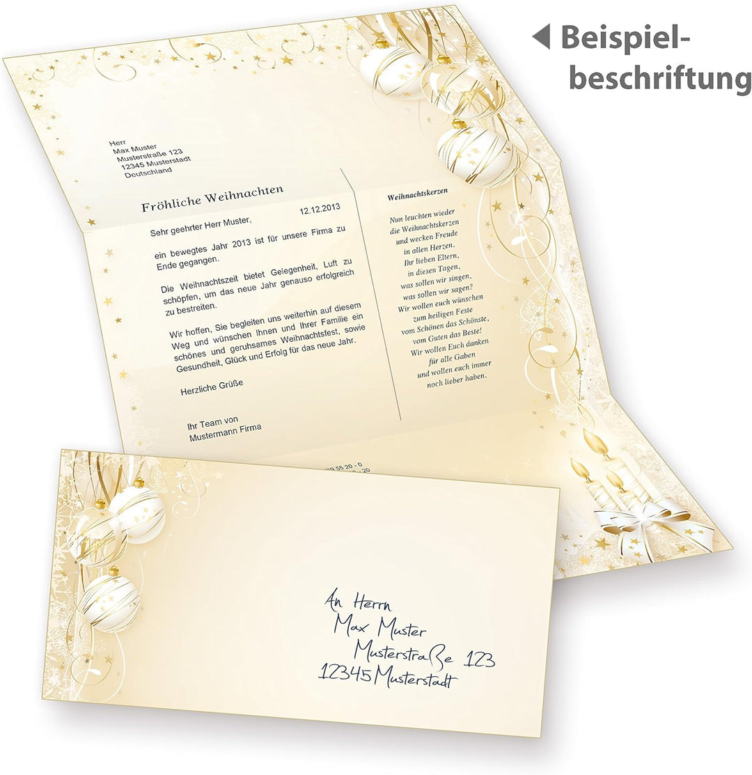 Weihnachtsbriefpapier Weihnachtsmärchen Set (25 Sets ohne Fenster) weihnachtliches Papier A4 Briefpa
