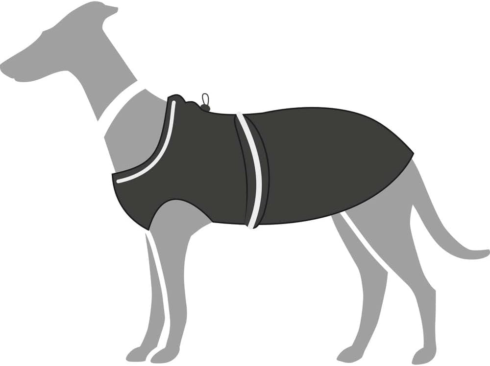 HUNTER Hunde-Regenmantel UPPSALA RAIN, Farbe: schwarz, wind- & wasserfest, anpassbarer Bauchgurt, re