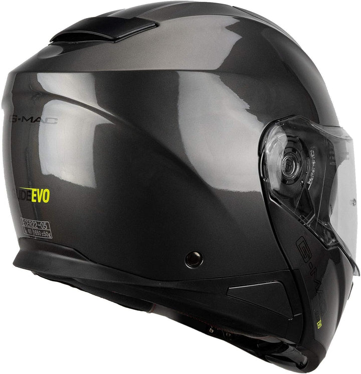 G-MAC Glide Evo Motorradhelm mit doppeltem Visier, modular, hochklappbar, ECE 2205 zugelassen, gun m