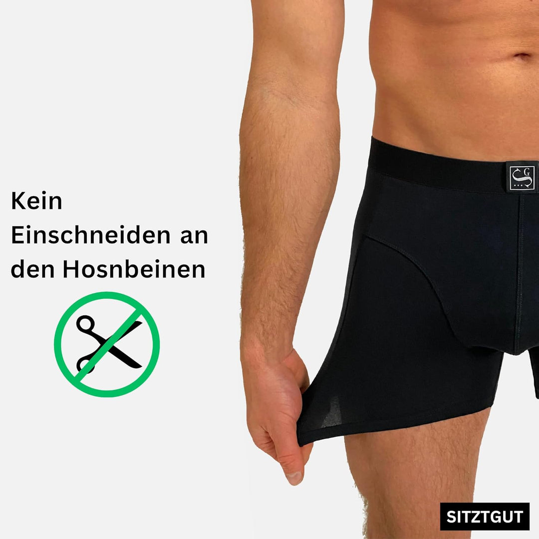 SITZTGUT Boxershorts Herren aus Baumwolle - Trocknergeeignet, Kratzfrei ohne Etikett, Bequeme Passfo
