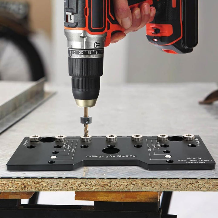Namvo Bohrlehre für Holzdübel, 32 mm, Scharnierlehre, Bohrführung aus Aluminiumlegierung für Regale,