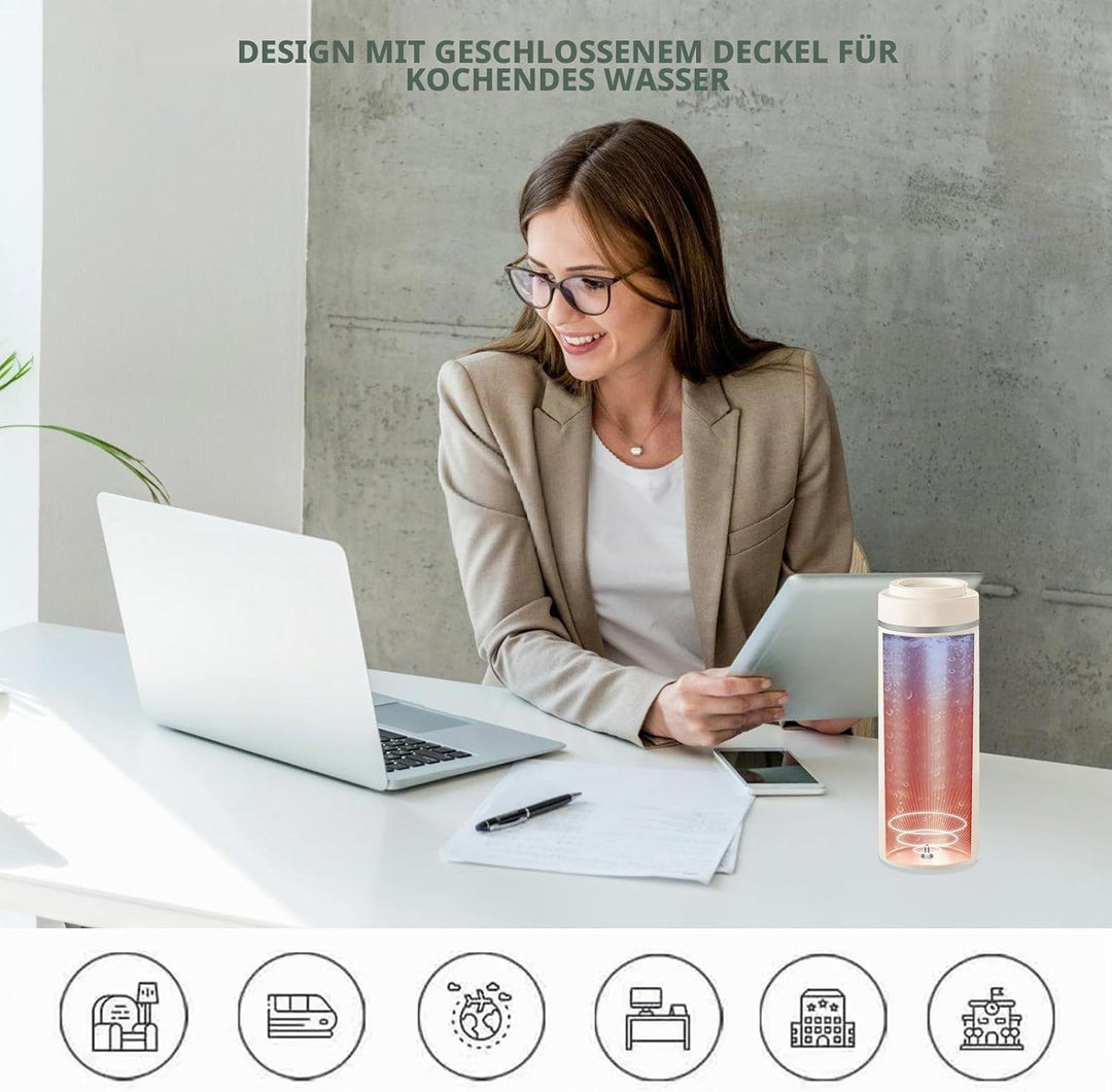 Elektrischer Reisewasserkocher Klein, 550ml Reise Schnelles Kochwasser, Mini Wasserkocher Mit Temper