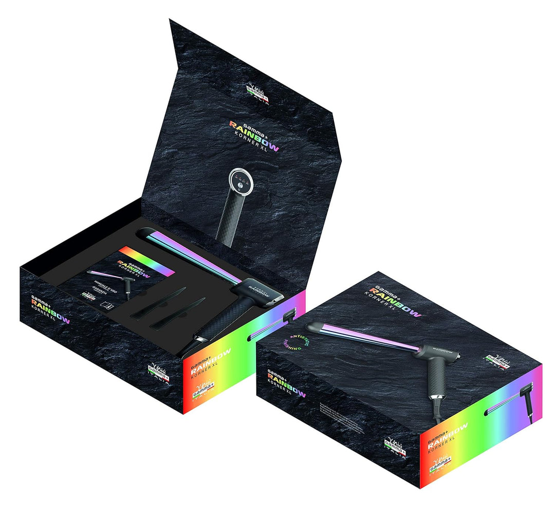 GAMMAPIU' Professioneller Lockenstäbe Korner XL Rainbow, Breite und Schmale Wellen, Lange Bewegungsu