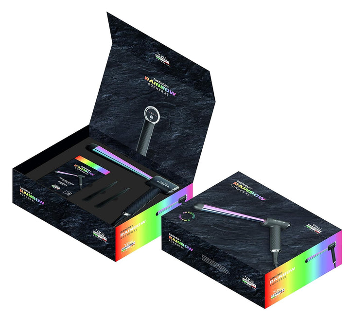 GAMMAPIU' Professioneller Lockenstäbe Korner XL Rainbow, Breite und Schmale Wellen, Lange Bewegungsu