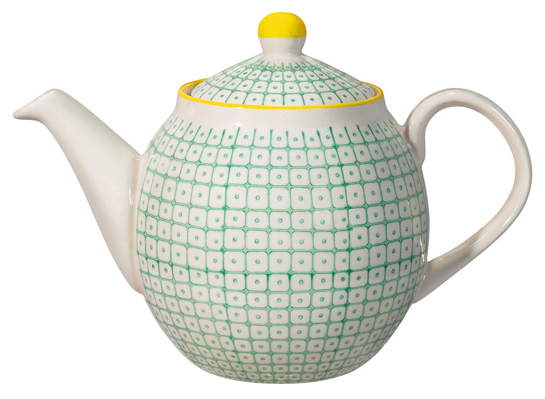 Bloomingville Teekanne Carla Retro grosse Kanne mit integriertem Sieb vor der Tülle Vintage ø 14 cm,