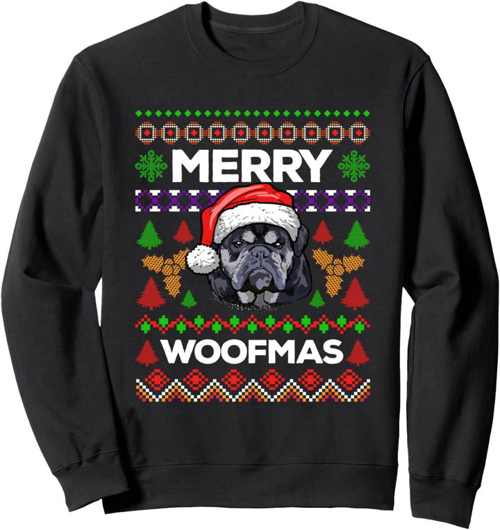 Merry Woofmas Ugly Sweater Weihnachten Englische Bulldogge Sweatshirt