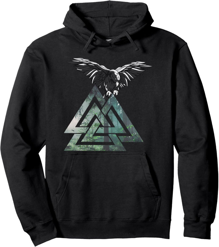 Valhalla Valknut Symbol Wikinger Odin Rabe Kelten Pagan Pullover Hoodie