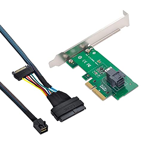 NFHK PCI-E 3.0 4.0 to SFF-8643 Card Adapter and U.2 U2 SFF-8639 NVME PCIe SSD Cable for Mainboard SS