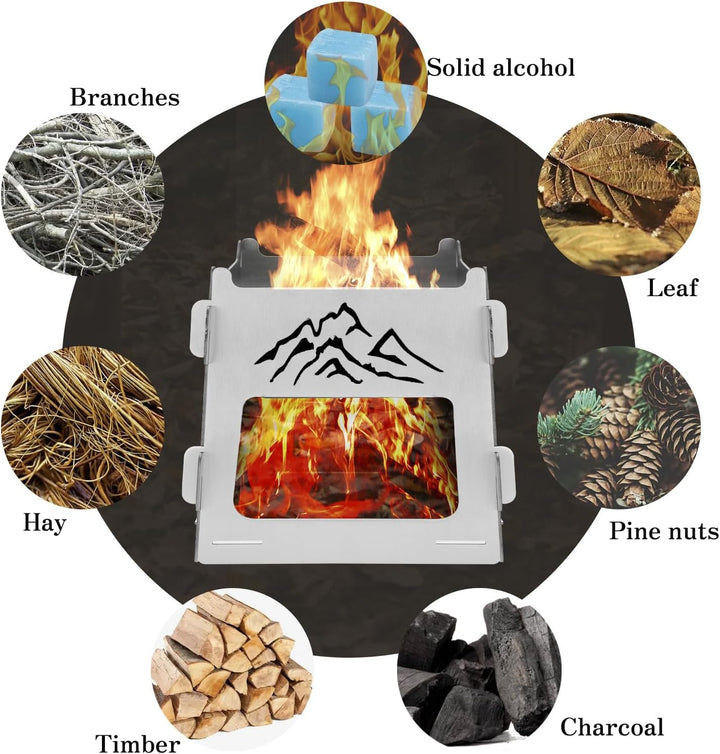 Faltbarer Lagerfeuer-Grill, Camping-Feuerstelle mit Tragetasche, Faltbar BBQ Feuerstelle Grill für C