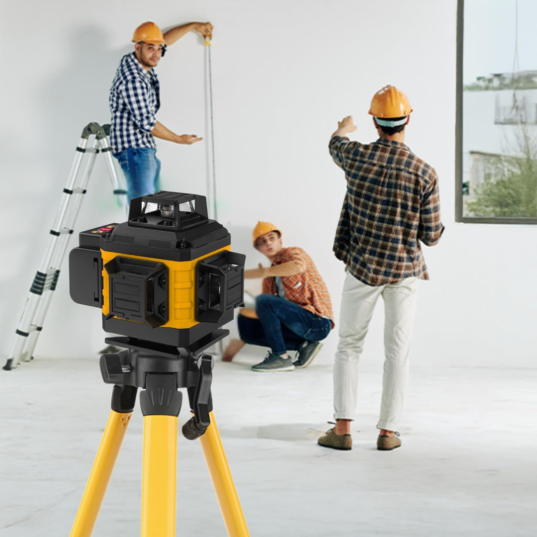 Kreuzlinienlaser 4D 16 Linien, 4x 360° Linienlaser Kreuzlaser Grün Selbstnivellierend, Laser Wasserw