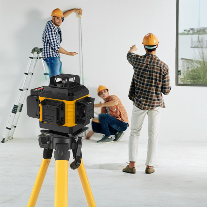 Kreuzlinienlaser 4D 16 Linien, 4x 360° Linienlaser Kreuzlaser Grün Selbstnivellierend, Laser Wasserw