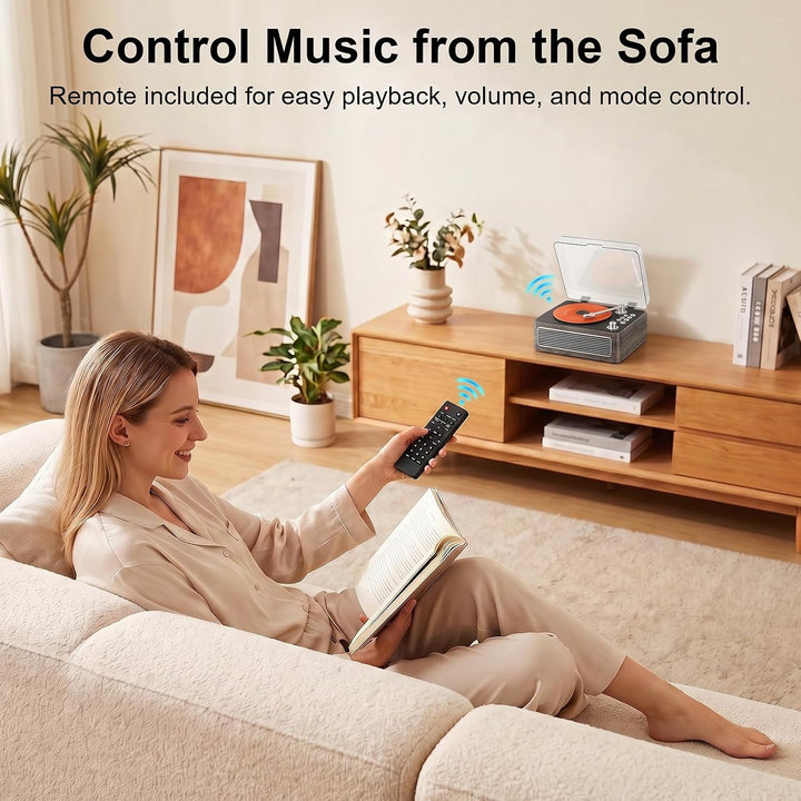Gueray Tragbarer Bluetooth CD-Player mit Lautsprechern 3600mAh Wiederaufladbarer Vintage CD Spieler