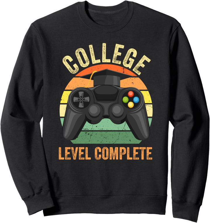 College School Level komplett. Lustige Gamer-Abschlussfeier Sweatshirt