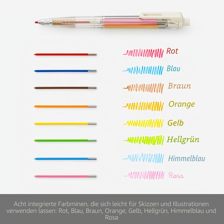 Pentel XPH804 Art Multi 8 Color Core 8 Haupteinheit Art Multi 8, Haupteinheit Art Multi 8