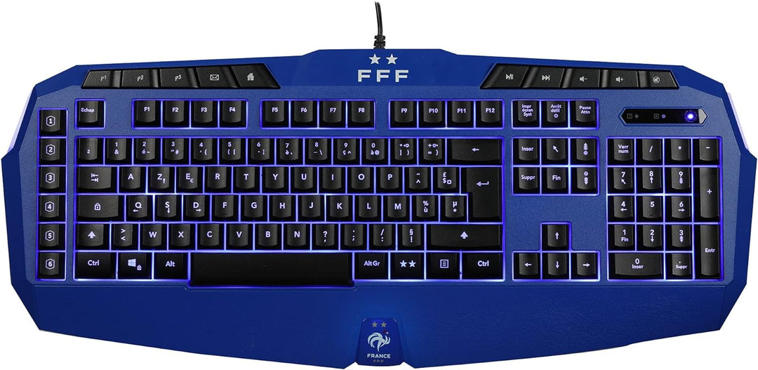 Konix FFF Membran-Gaming-Tastatur AZERTY - Anti-Ghosting mit 26 Tasten - Blaue Hintergrundbeleuchtun