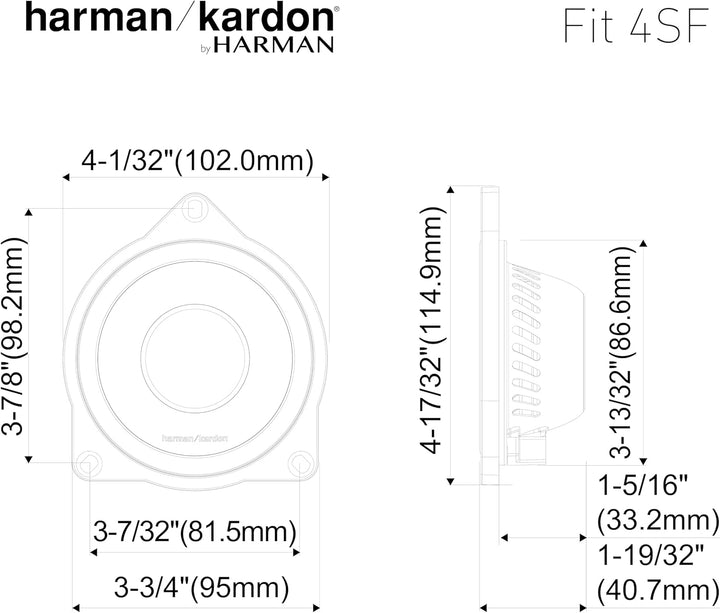 Harman Kardon FIT 4SF Koaxial Lautsprecher Auto 10mm (4 Zoll): Car HiFi Lautsprecher mit 45W RMS und