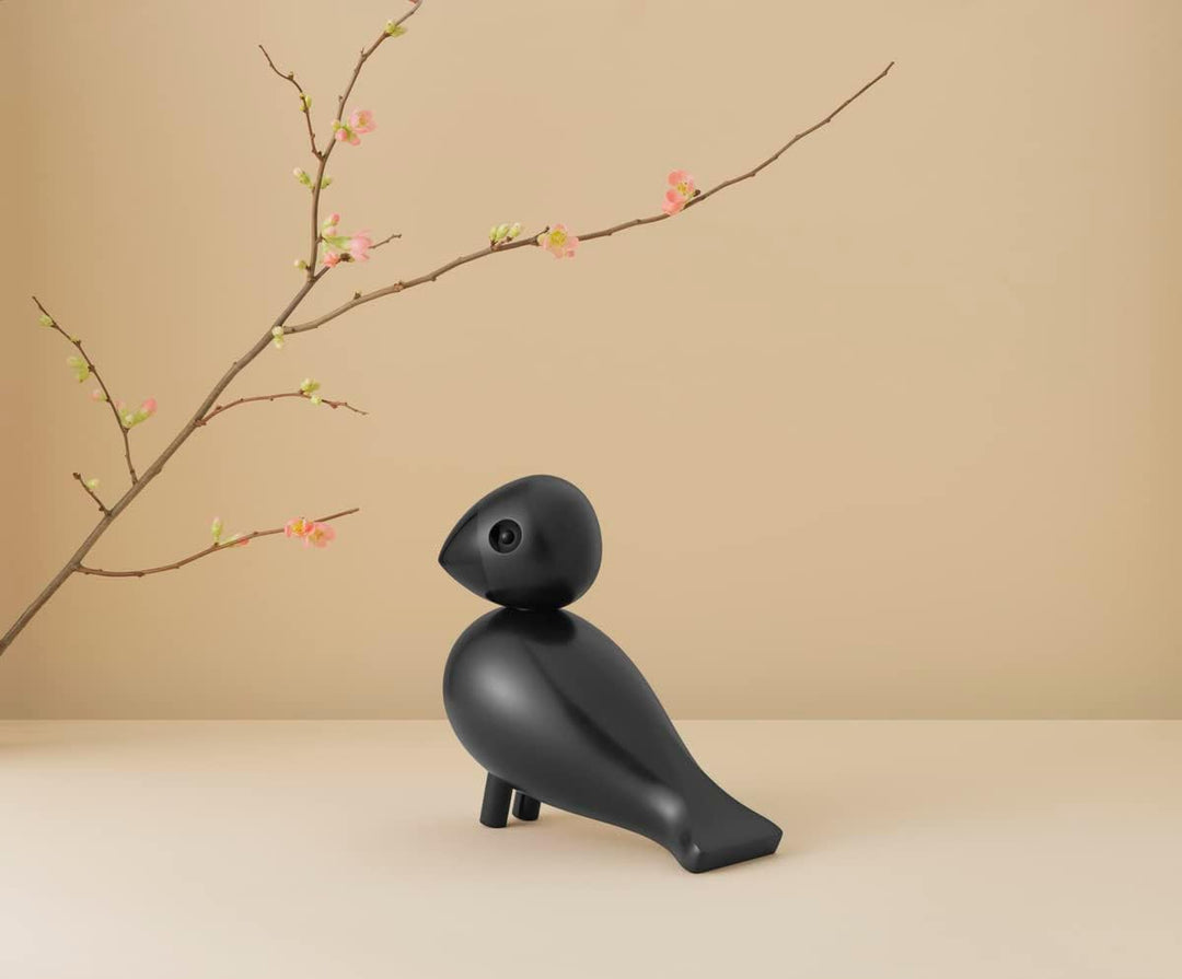 Kay Bojesen Ravn Singvogel Figuren 15.5 cm Weihnachtsdekoration, schwarz 17 x 6 x cm Schwarz, Klein,