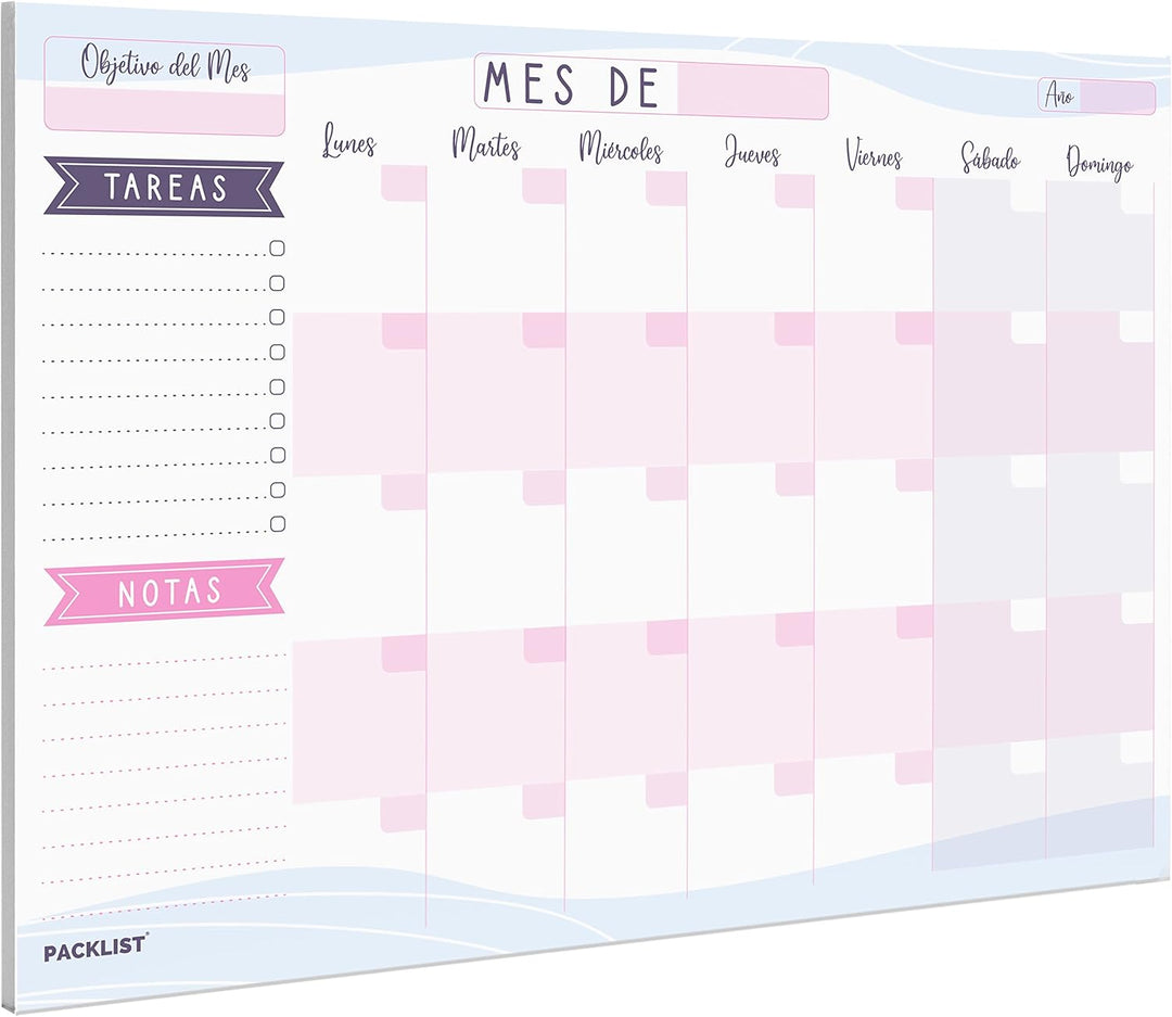 PACKLIST Personal Organizer (SPANISCH Semanal + Mensual | A4 Lila)