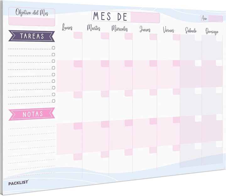 PACKLIST Personal Organizer (SPANISCH Semanal + Mensual | A4 Lila)