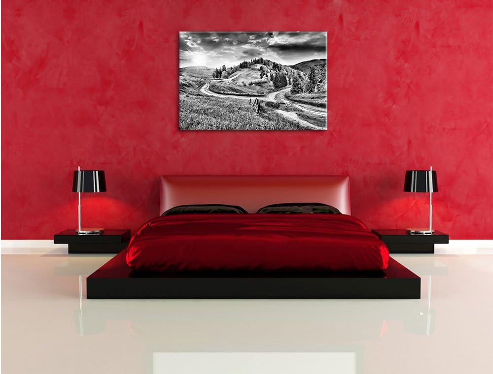 Pixxprint Atemberaubende Landschaft / 100x70cm Leinwandbild bespannt auf Holzrahmen/Wandbild Kunstdr