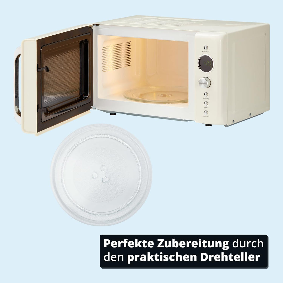 KHG Mikrowelle MW-20R2(C) 20L aus Metall in creme, 8 Automatikprogramme, 6 Mikrowellenleistungen, bi
